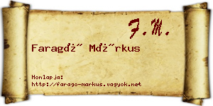 Faragó Márkus névjegykártya