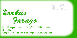 markus farago business card